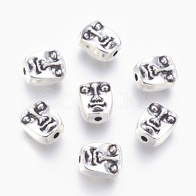 Tibetan Style Alloy Human Face Beads LS-TIBEP-GC184-AS-NR-1