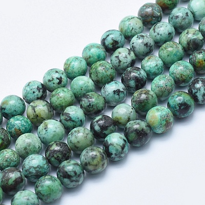 Natural African Turquoise(Jasper) Beads Strands G-E444-47-10mm-1