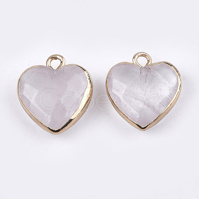Electroplate Natural Quartz Crystal Pendants X-G-T112-03I-1