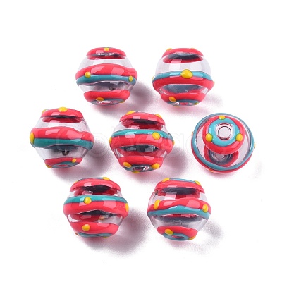 Transparent Glass Enamel Beads GLAA-G084-01D-1