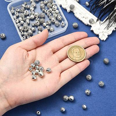 100Pcs 10 Styles Tibetan Style Alloy Beads FIND-CJ0003-19-1
