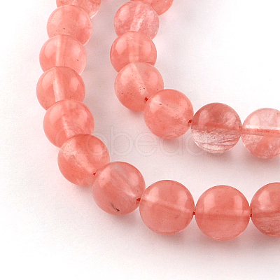 Cherry Quartz Glass Beads Strands G-R342-10mm-16-1