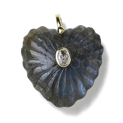 Natural Labradorite Carved Pendants G-C276-01G-10-1