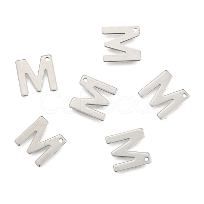 Tarnish Resistant 304 Stainless Steel Letter Charms STAS-O072-M-1