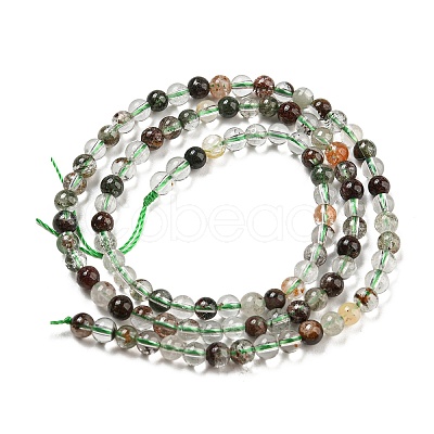 Natural Green Lodolite Quartz/Garden Quartz Beads Strands G-G933-03B-01-1