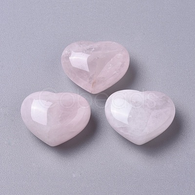 Natural Rose Quartz Heart Love Stone X-G-G798-14-1