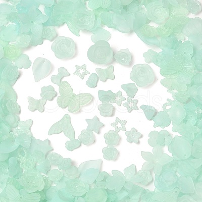 Frosted Transparent Acrylic Beads OACR-U006-03C-1