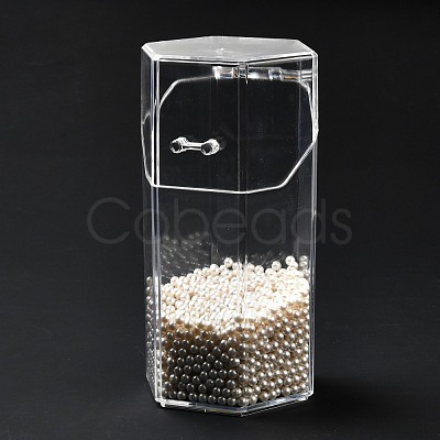Flip Cover Hexagon Plastic Pen Holder MRMJ-E010-02-1