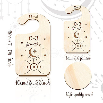 Wood Baby Closet Size Dividers AJEW-WH0352-014-1