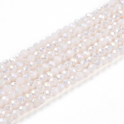 Electroplate Glass Beads Strands EGLA-A034-P1mm-B33-1