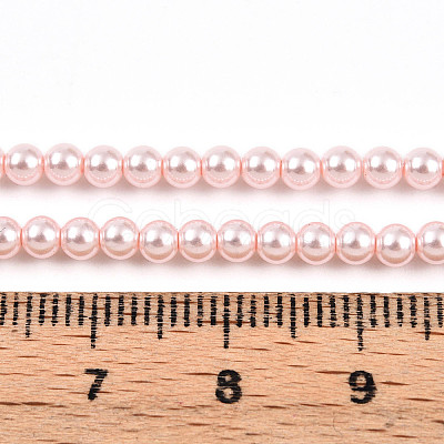 Baking Paint Pearlized Glass Pearl Bead Strands HY-N002-3mm-A10-1