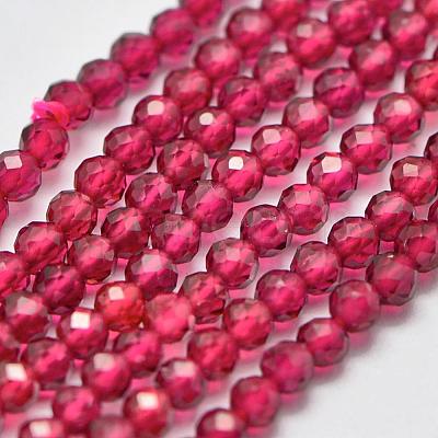 Glass Imitation Red Corundum Beads Strands G-K207-01B-01-1