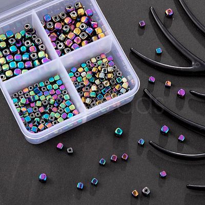 4 Strands 2 Sizes Electroplate Non-magnetic Synthetic Hematite Beads Strands G-LS0001-70-1