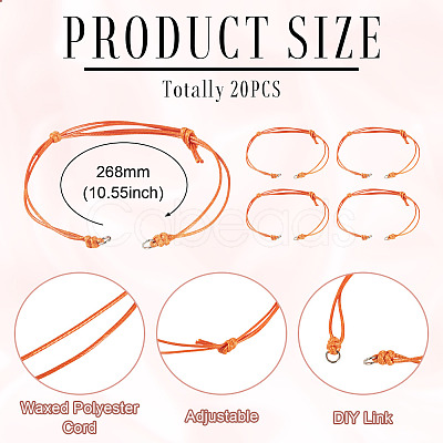 20Pcs Waxed Polyester Cord Bracelet Making AJEW-TAC00085-1