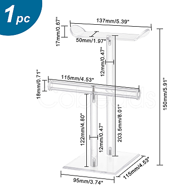 2-Tier Acrylic Headband Display Stands ODIS-WH0001-36-1