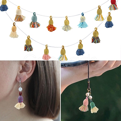16Pcs 16 Colors Cotton Tassel Pendants FIND-YW0010-28-1