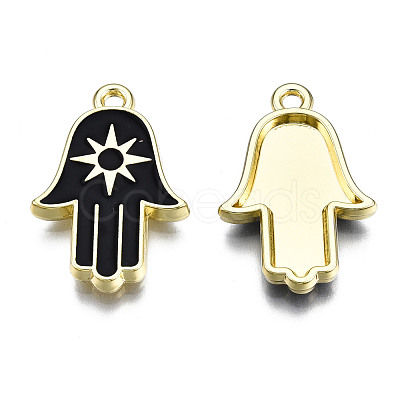 Spray Painted Alloy Pendants PALLOY-Q436-009A-NR-1