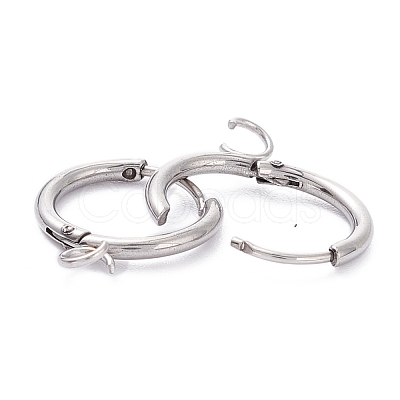 Tarnish Resistant 201 Stainless Steel Huggie Hoop Earring Findings STAS-P283-01Q-P-1