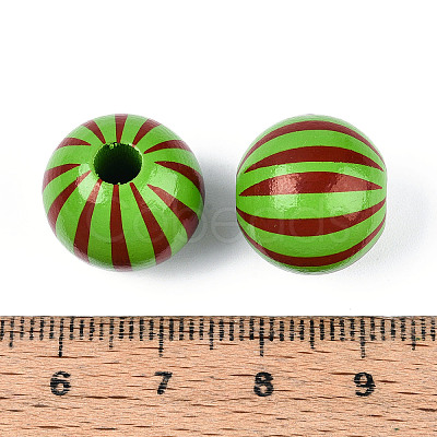 Christmas Spray Painted Schima Wood Beads WOOD-T032-35B-1