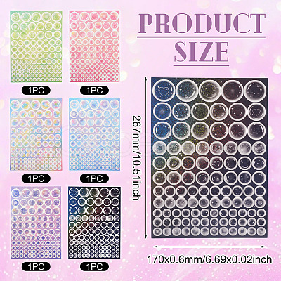 6 Sheets 6 Colors Waterproof PVC Self Adhesive Stickers DIY-TA0013-95-1