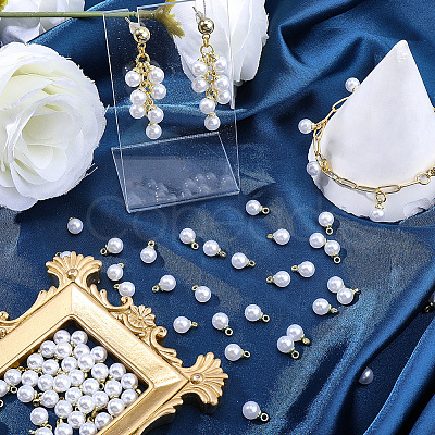 100Pcs ABS Plastic Imitation Pearl Pendants SACR-BM0001-01-1
