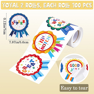 Round Award Paper Self-Adhesive Stickers DIY-WH20001-59-1
