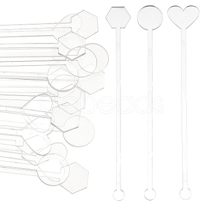 30Pcs 3 Style Transparent Acrylic Stirring Rods TACR-NB0001-30B-1