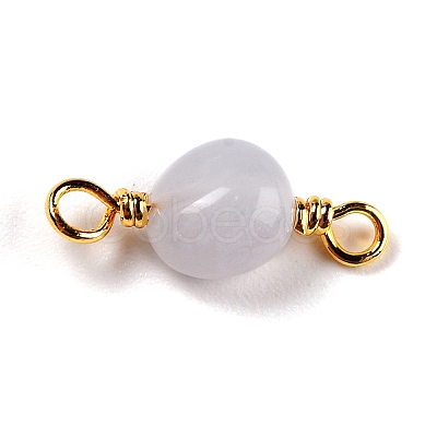 Natural Blue Lace Agate Links Connectors G-K316-02H-G-RS-1