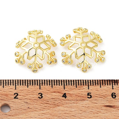 Brass Micro Pave Cubic Zirconia Bead Cap KK-C040-01G-1