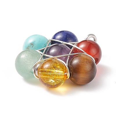 Natural & Synthetic Mixed Stone Pendants PALLOY-TA00003-01-1