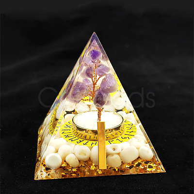 Viking Rune Symbol-Ice Orgonite Pyramid Resin Display Decorations LS-DJEW-PW0006-02A-1