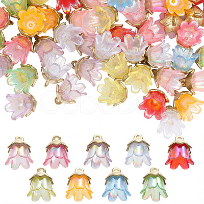 72Pcs 9 Colors Acrylic Pendants OACR-SC0002-38B-1