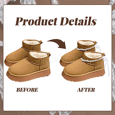 2Pcs Plastic Bead Snow Boot Decoration FIND-GF0009-08C-1