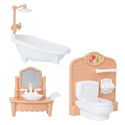 Plastic Bathroom Furniture Kit Miniature Ornaments PW-WG0711A-04-1