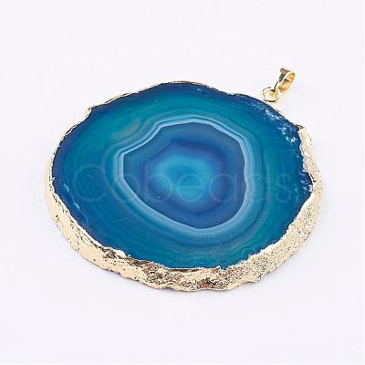 Natural Agate Big Pendants G-P305-E05-G-1