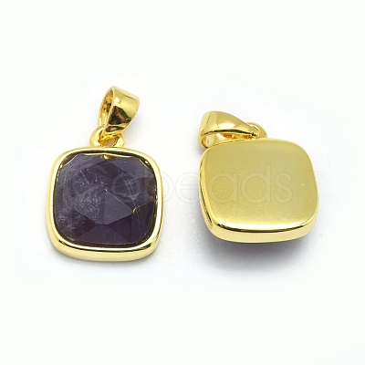 Natural Amethyst Pendants G-O176K-03G-1