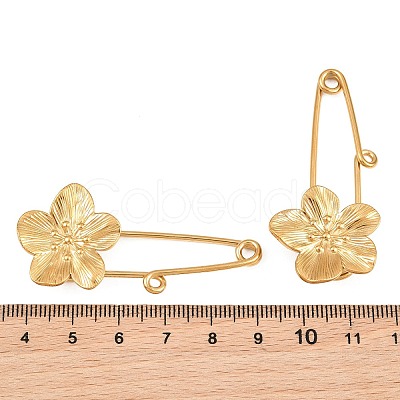 Peach Blossom 304 Stainless Steel Safety Pins Brooch Findings SA-CBA098D-14B-G01-1
