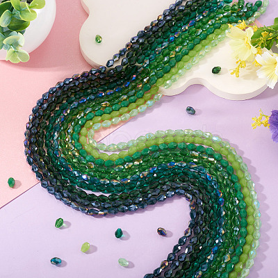 10Strands 10 Colors Transparent Glass Beads Strands EGLA-TA0013-24B-1