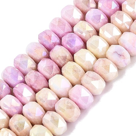 Anti-Tarnish Electroplate Glass Beads Strands GLAA-T025-8mm-11I-1