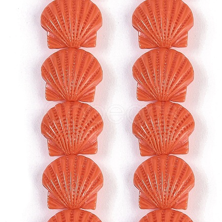 Synthetic Coral Dyed Carved Beads Strands CORA-K009-05B-02-1