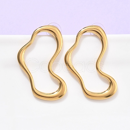 304 Stainless Steel Stud Earrings EJEW-U060-02B-G-1