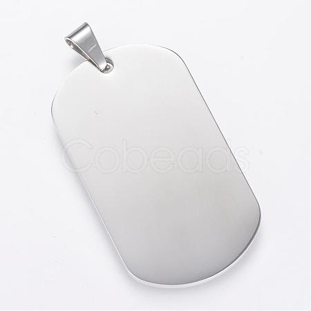 Tarnish Resistant 304 Stainless Steel Stamping Blank Tag Pendants STAS-R090-34-1