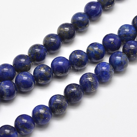 Natural Lapis Lazuli Round Bead Strands X-G-E262-01-10mm-1