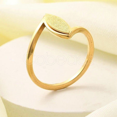 Textured Horse Eye 304 Stainless Steel Finger Ring for Women RJEW-L126-08B-G-1