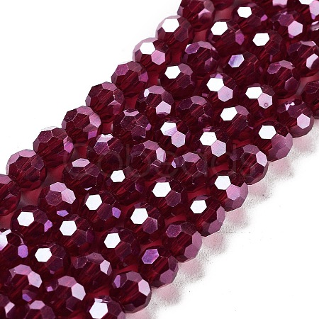Electroplate Transparent Glass Beads Strands EGLA-A035-T6mm-A02-1