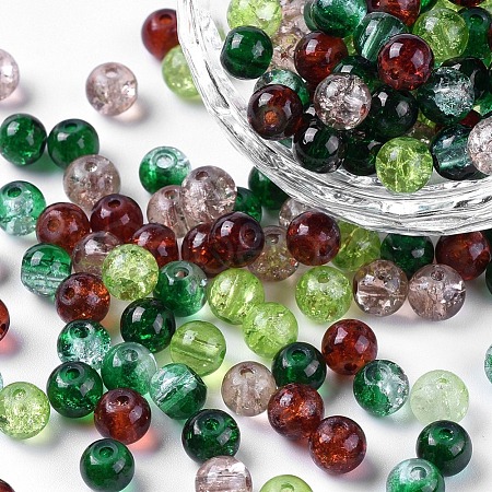 Baking Paint Crackle Glass Beads DGLA-X0006-6mm-10-1