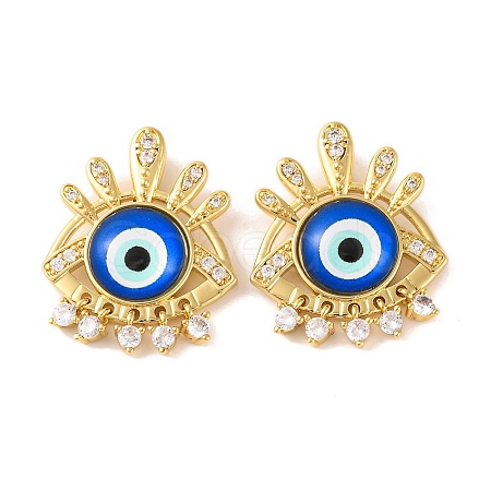 Rack Plating Brass Micro Pave Cubic Zirconia Pendants KK-H486-22G-04-1