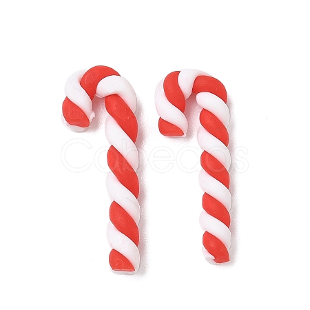 Christmas Candy Cane Handmade Polymer Clay Beads CLAY-P005-03A-02-1