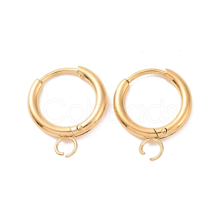 PVD Vacuum Plating Stainless Steel Huggie Hoop Earring Findings STAS-J400-36G-1