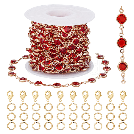 DIY Brass Rhinestone Jewelry Sets Making Kits DIY-OC0014-15D-1